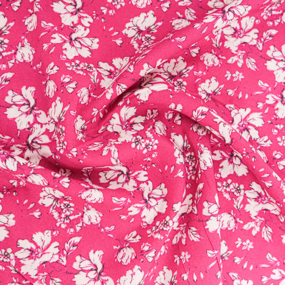 Popeline de Viscose Imprimée Clothilde Orchidée - Maison Klem